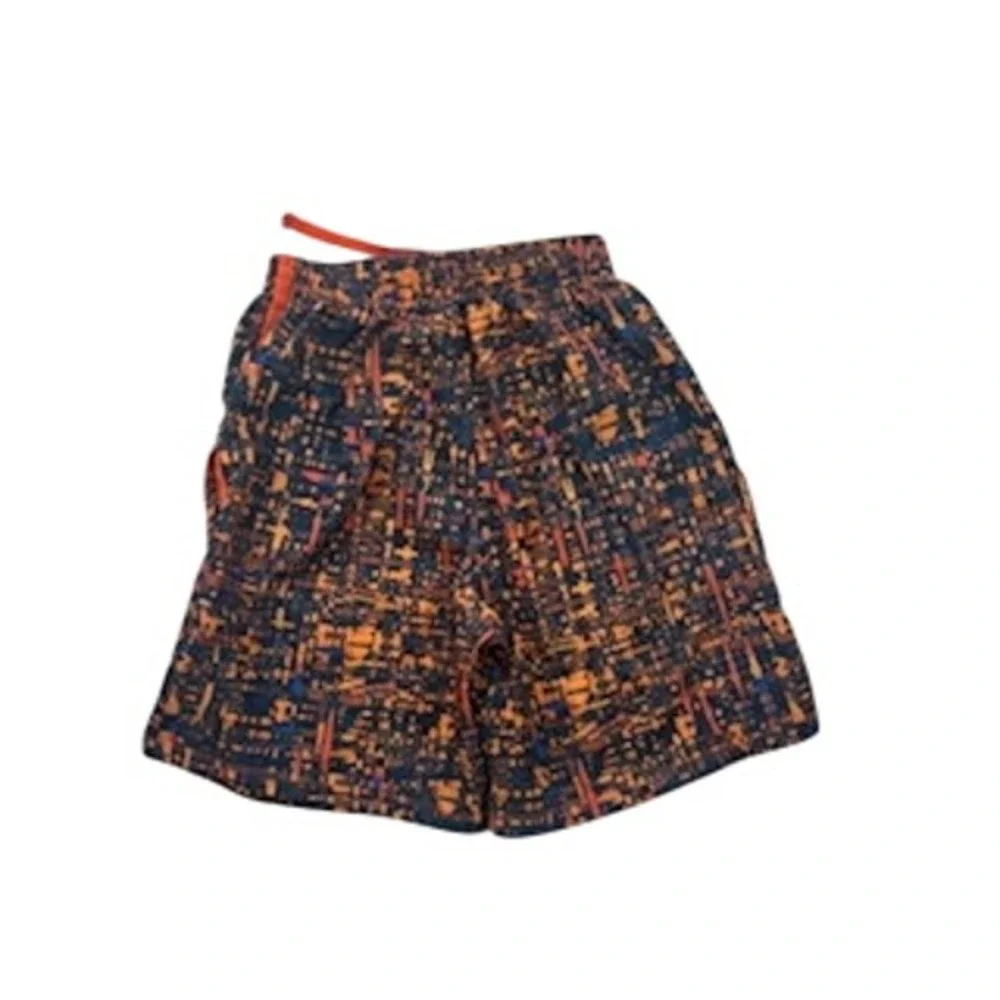 Nike Boys Dri-FIT Athletic Shorts XL Youth Orange Navy Blue Abstract Geometric
